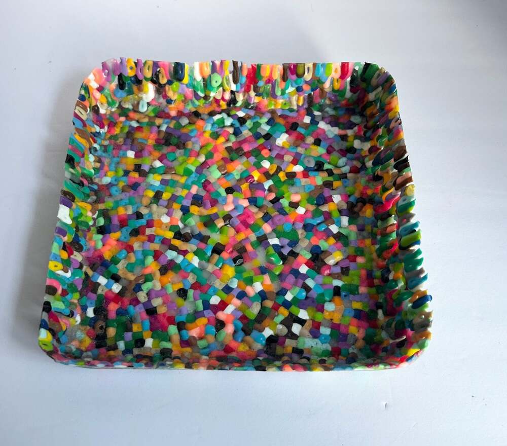 Handmade Melted Crayon Art Bowls and Trays Set